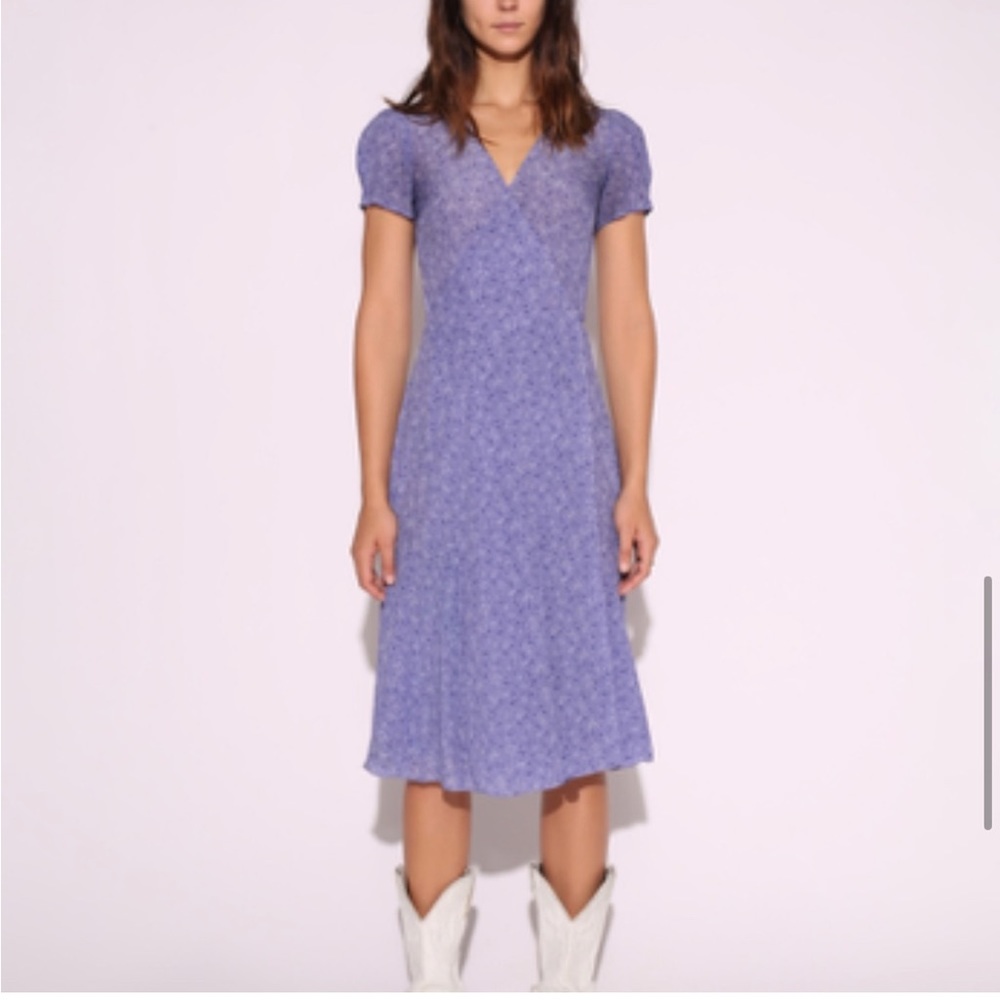 REALIZATION PAR TEALE PURPLE HAZE MIDI WRAP DRESS